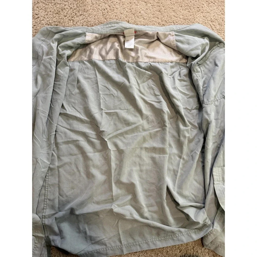 North Face Short Sleeve Vented Fishing Shirt Size‎ X-Large Seafoam Green/Gray